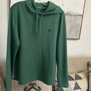 Men’s Polo Ralph Lauren Medium Green Long Sleeve Tee Hoodie